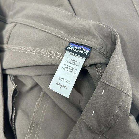 Patagonia Pants All Out Capilene Low Tide Cropped Straight Leg Brown Womens 8 - Picture 9 of 11